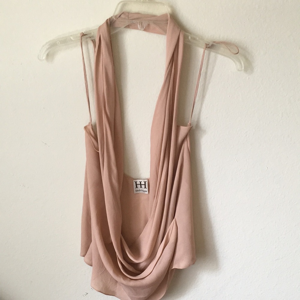 Haute Hippie Silk Drape-y Scarf Top, xs/s (?)